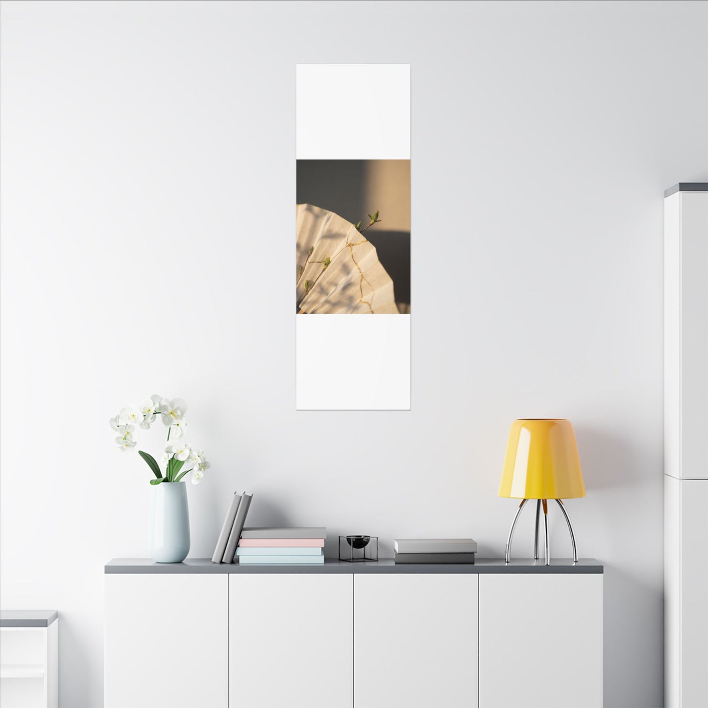 Paper Fold Gold Vein Canvas Art | Healing Kintsugi Art