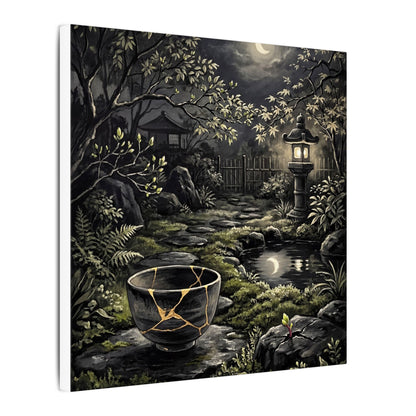 Kintsugi Moonlit Garden in Dappled | Gold Repair Canvas Art