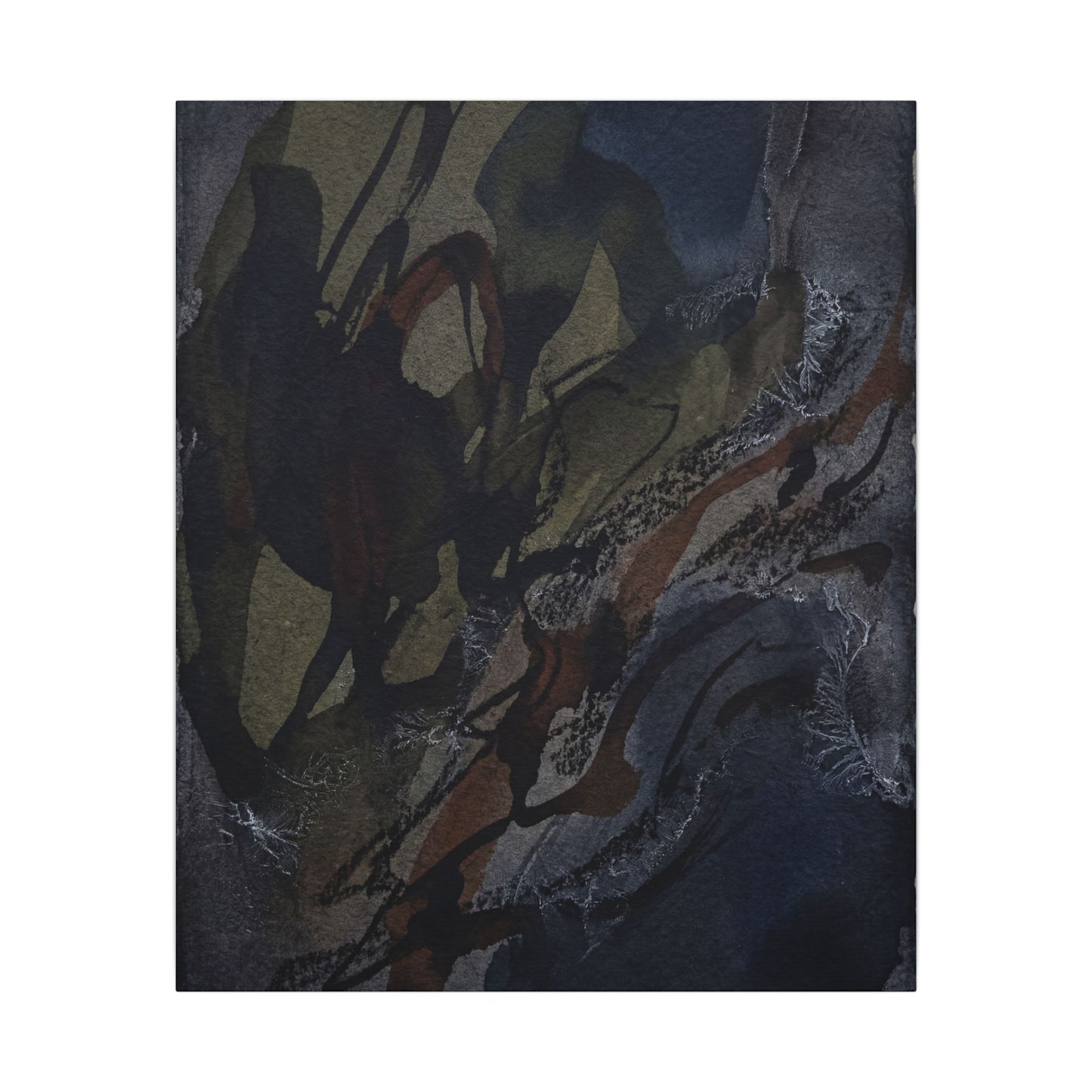 Shadow Play Winter Canvas Art | Dark Japandi Luxurious Design