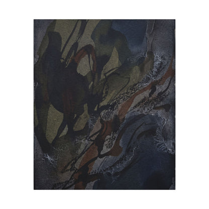Shadow Play Winter Canvas Art | Dark Japandi Luxurious Design