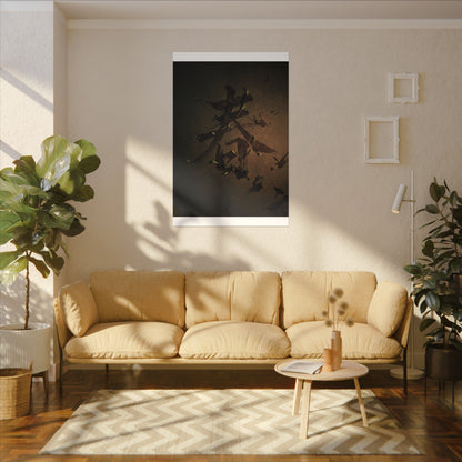 Calligraphy Shadow Zen Canvas Art | Bold Dark Japandi Art