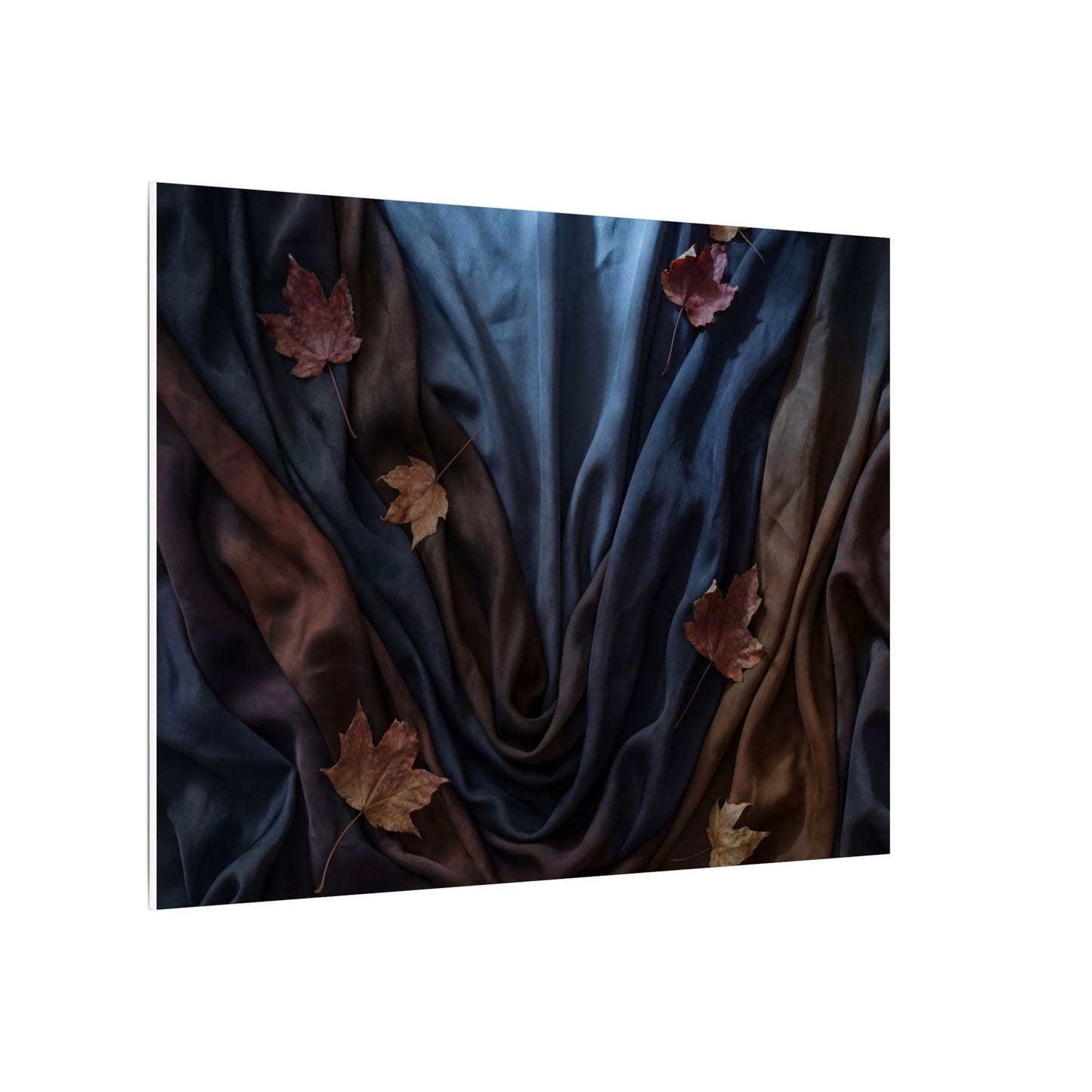 Silk Drape Canvas Art | Autumn Dark Japandi Moody Minimal Art
