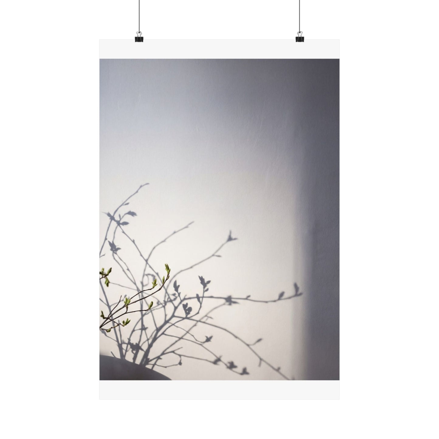 Japandi Shadow Play in Dawn | Japanese Pattern Wall Art Print