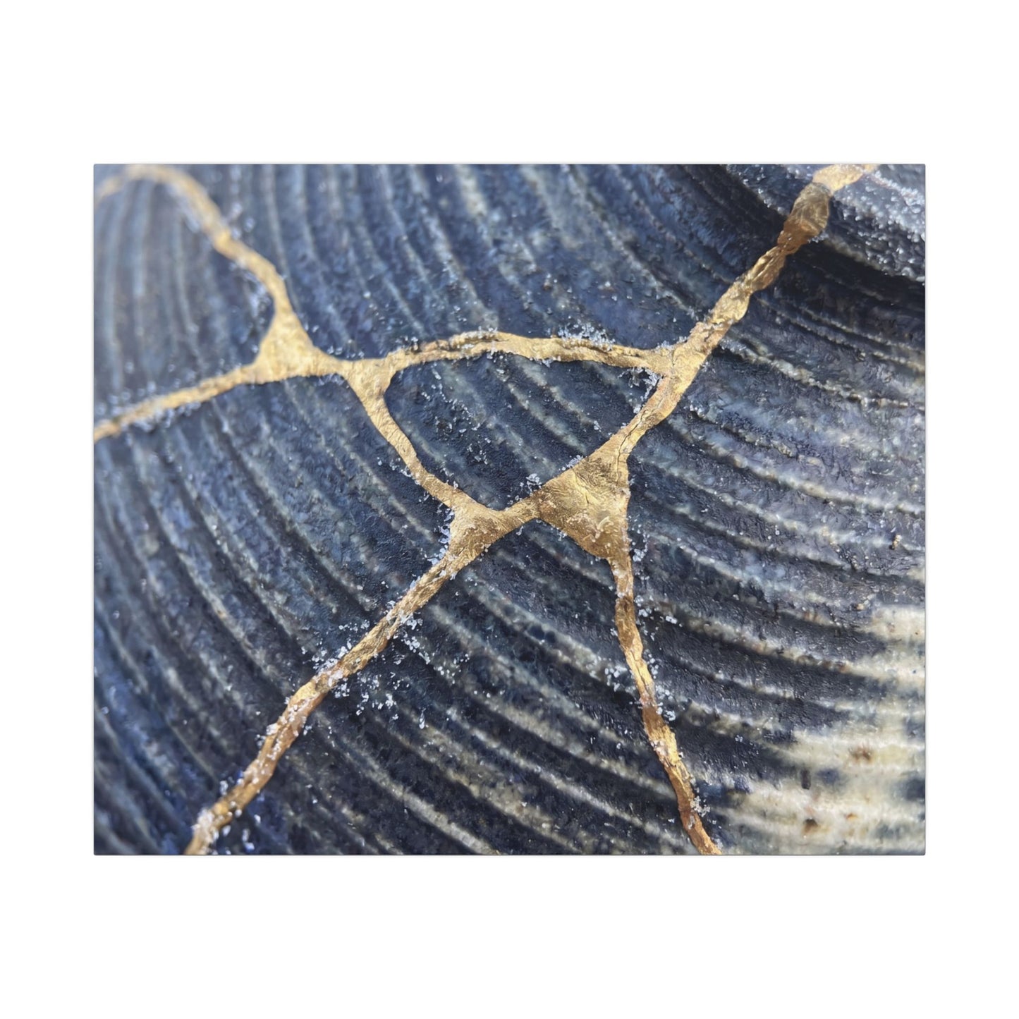 Shibui Water Ripple Canvas Art - Kintsugi Gold Repair