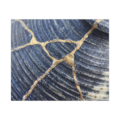 Shibui Water Ripple Canvas Art - Kintsugi Gold Repair