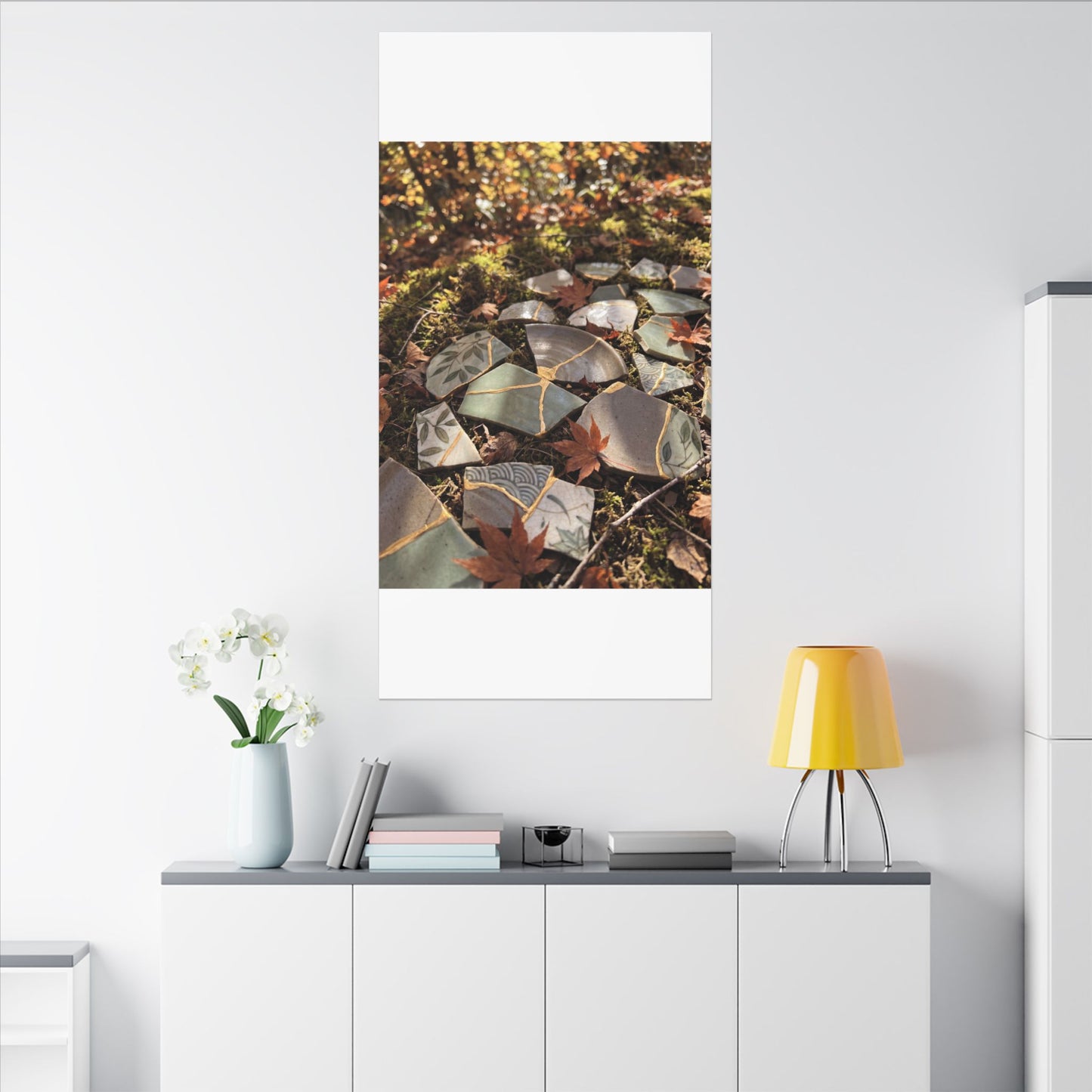 Broken Pottery Japanese Pattern Canvas Art | Elegant Japandi Art