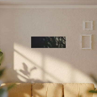 Dark Japandi Shoji Screen in Dappled | Moody Minimal Canvas Art