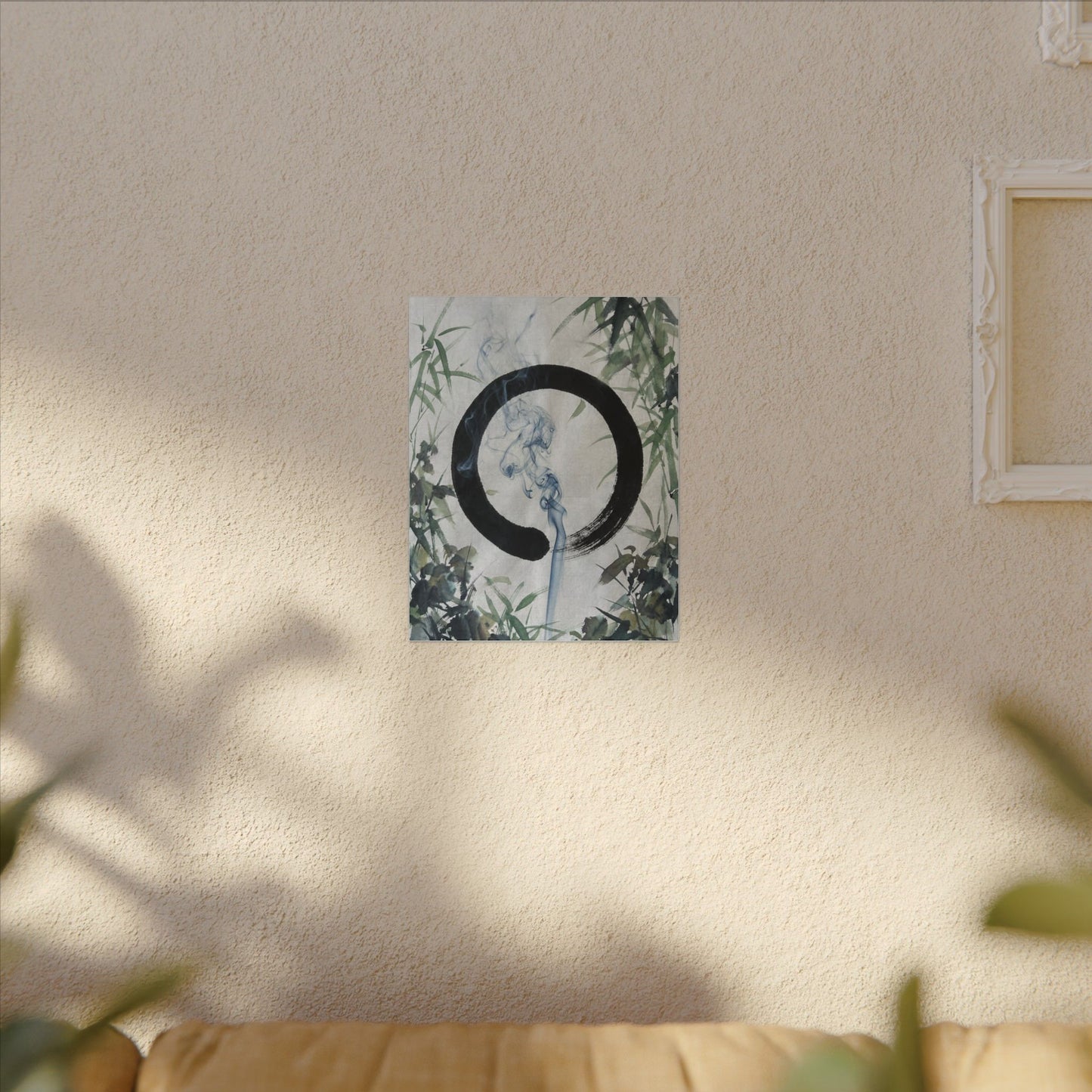 Zen Incense Smoke in Moonlight | Enso Canvas Art