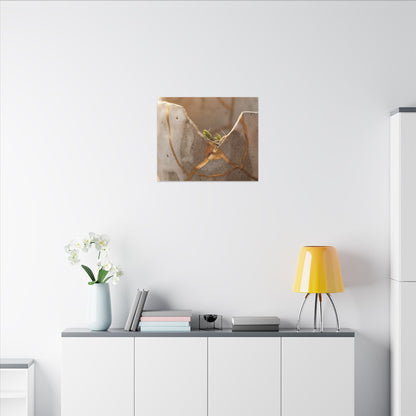 Golden Hour Broken Pottery Canvas Art - Japandi Kanso
