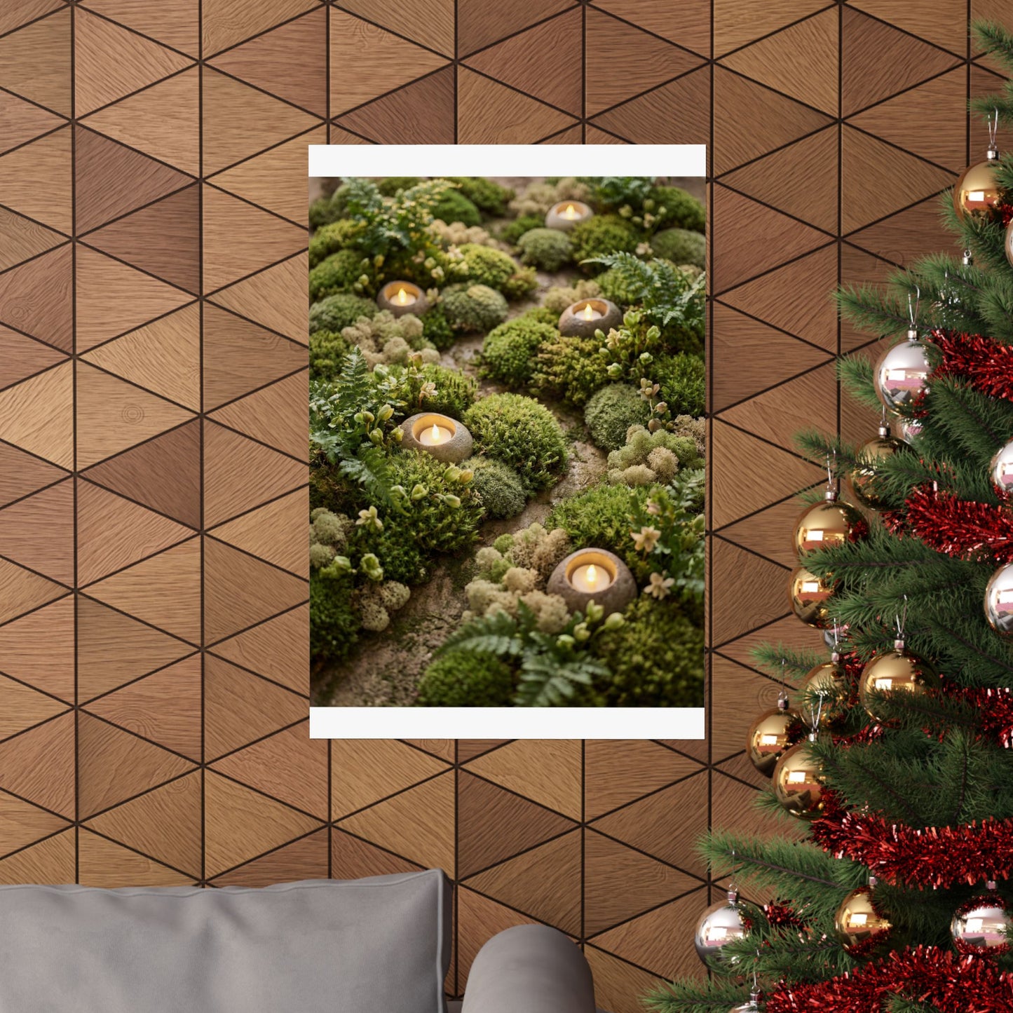 Mono No Aware Moss Close Up Wall Art Print - Japandi Japanese Pattern