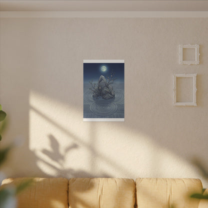 Spring Rock Garden Ukiyo E Inspired Canvas Art | Tranquil Decor
