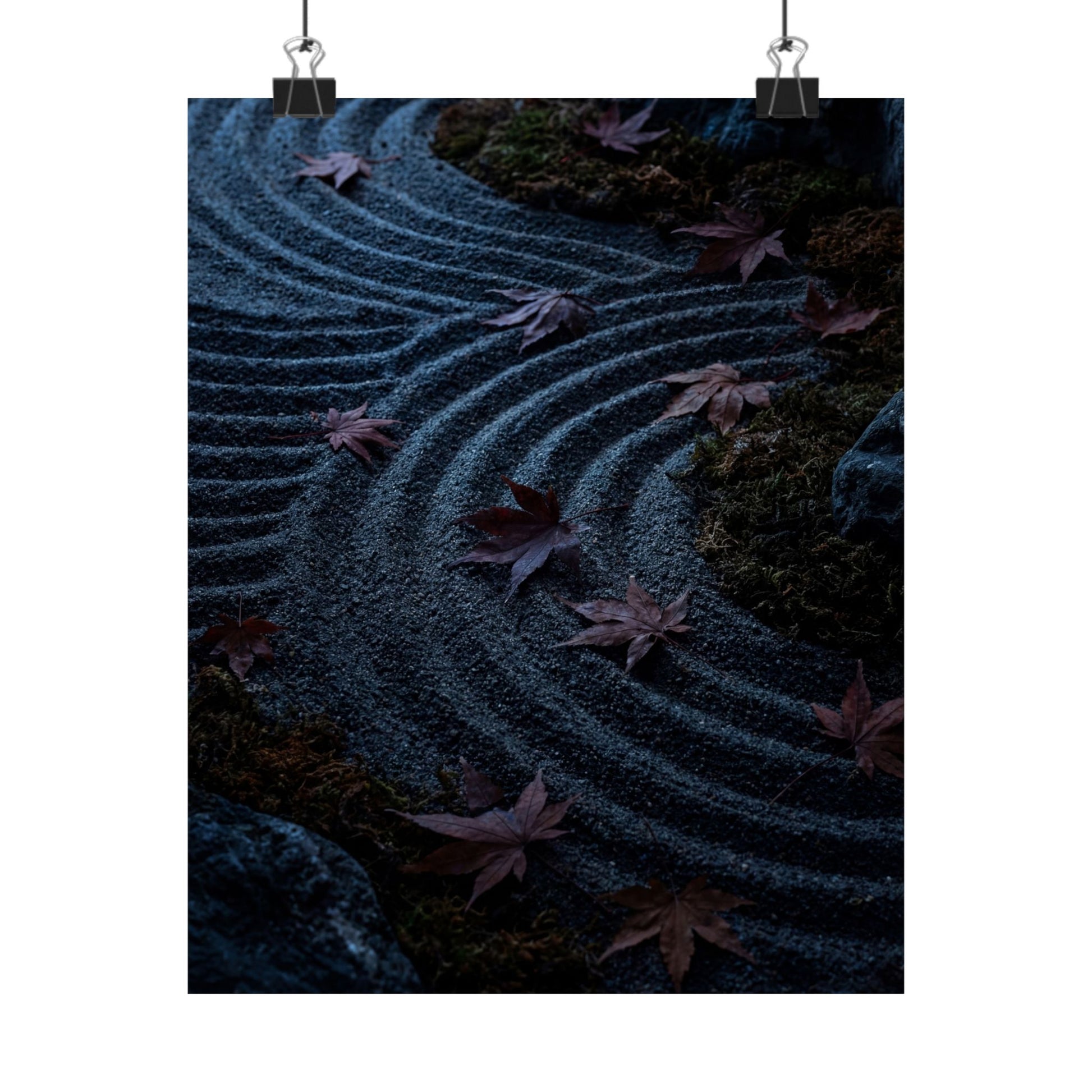 Autumn Rock Garden Dark Texture Wall Art Print | Moody Decor Art Print