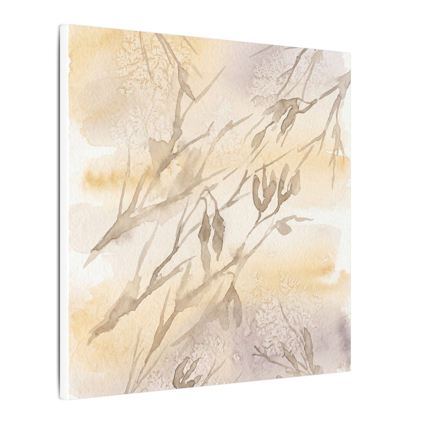 Shadow Play Winter Canvas Art | Japandi Warm Design