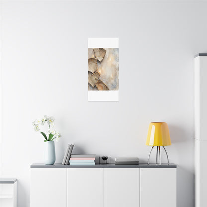 Broken Pottery Winter Canvas Art | Japandi Warm Design