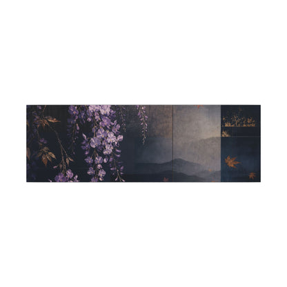 Dawn Wisteria Canvas Art - Dark Japandi Fukinsei