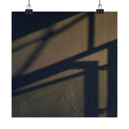 Golden Hour Shadow Play Wall Art Print - Dark Japandi Kanso Art Print