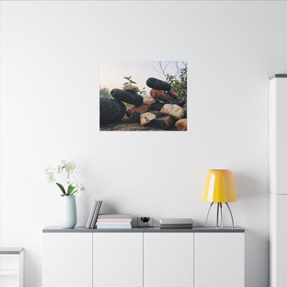 River Stones Canvas Art | Spring Kintsugi Broken Beauty Art