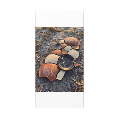 Winter Broken Pottery Gold Vein Canvas Art | Beautiful Decor
