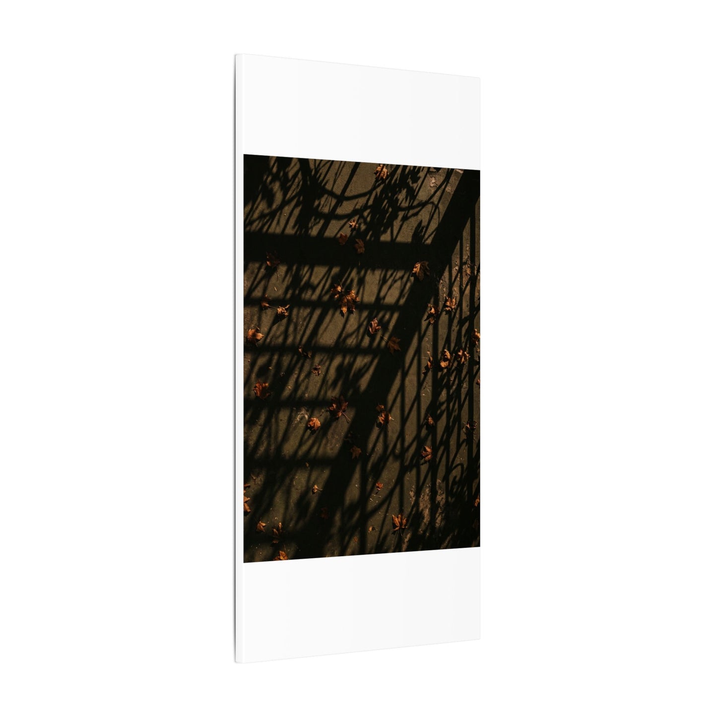 Dark Japandi Shadow Play in Golden Hour | Moody Minimal Canvas Art