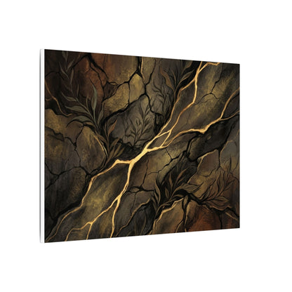 Cracked Earth Charcoal Ink Canvas Art | Bold Dark Japandi Art