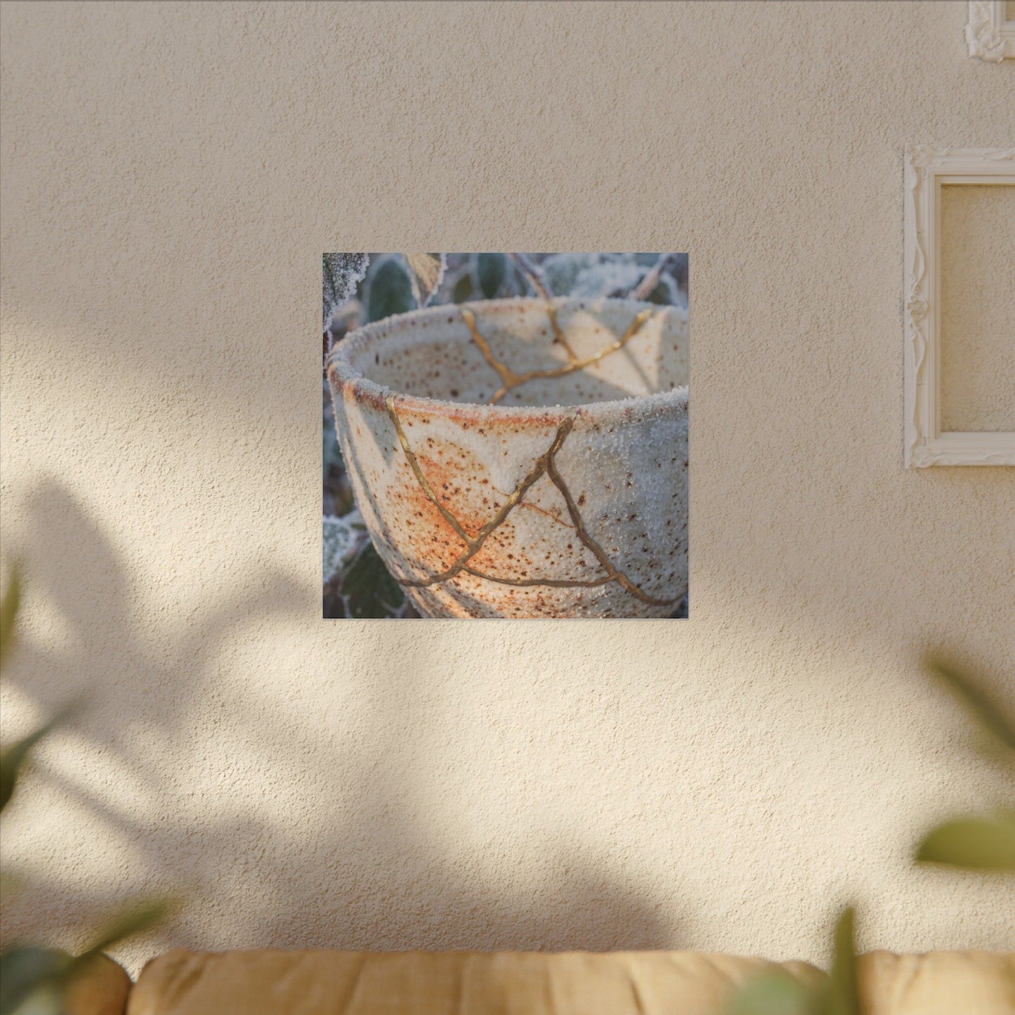 Resilient Ceramic Bowl Canvas Art - Gold Vein Kintsugi