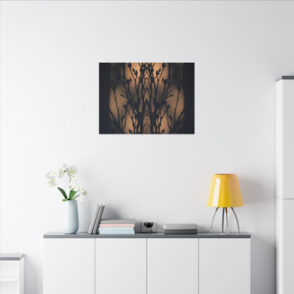 Dark Japandi Shadow Play in Golden Hour | Shadow Zen Canvas Art
