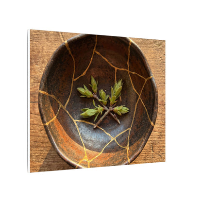 Ceramic Bowl Gold Repair Canvas Art | Resilient Kintsugi Art
