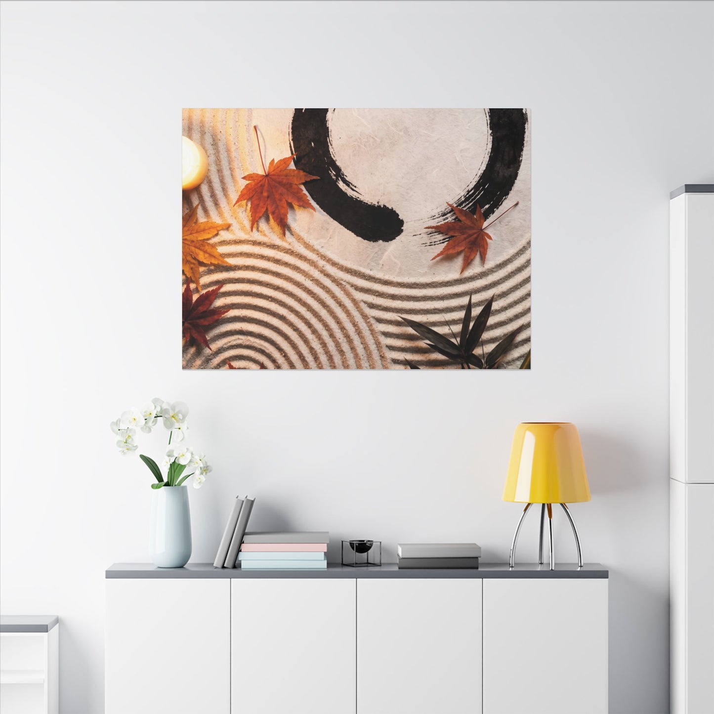 Tranquil Rock Garden Canvas Art - Enso Zen