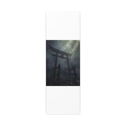 Dark Japandi Torii Gate in Dappled | Moody Minimal Canvas Art