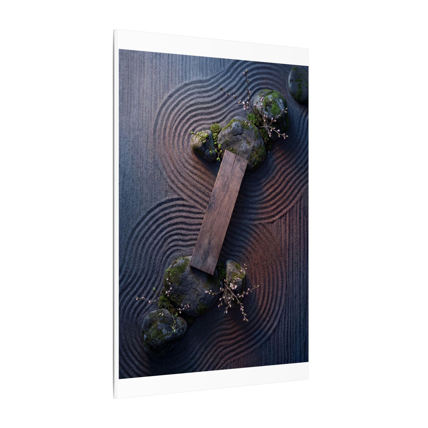 Spring Rock Garden Moody Minimal Canvas Art | Atmospheric Decor