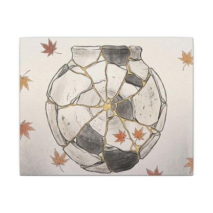 Japandi Broken Pottery in Dawn | Minimal Line Canvas Art