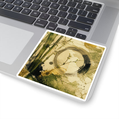 Zen Ink Brushstroke in Golden Hour | Sumi E Sticker