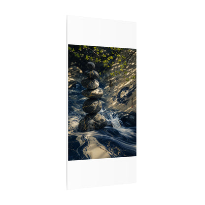 Kintsugi River Stones in Dappled | Broken Beauty Canvas Art