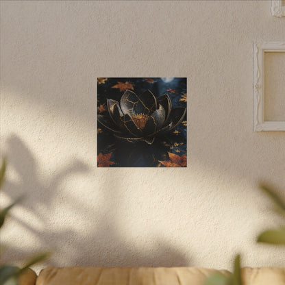 Moonlight Lotus Flower Canvas Art - Kintsugi Fukinsei