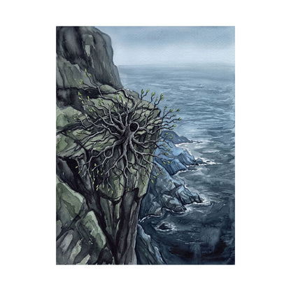Pine Tree Watercolor Wall Art Print | Elegant Japandi Art