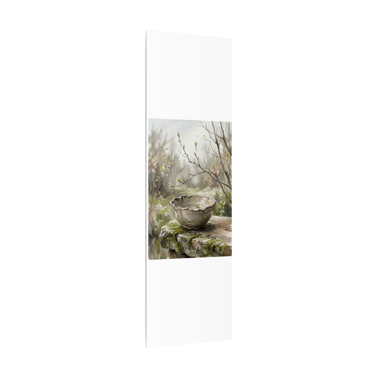 Japandi Ceramic Bowl in Overcast | Minimal Line Canvas Art