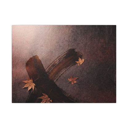 Moody Ink Brushstroke Canvas Art - Moody Minimal Dark Japandi Art Print