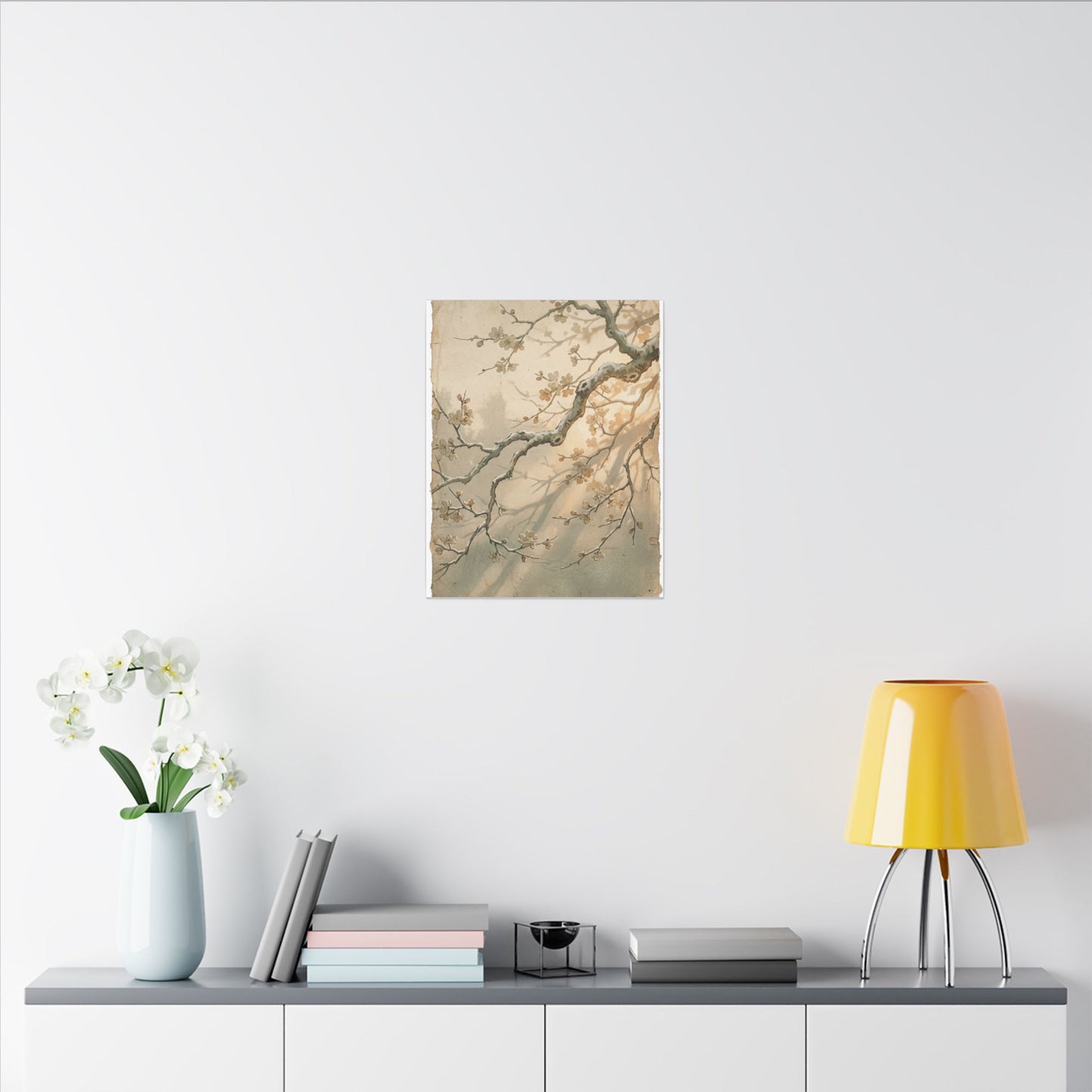 Cherry Blossom Canvas Art | Winter Japandi Japanese Pattern Art