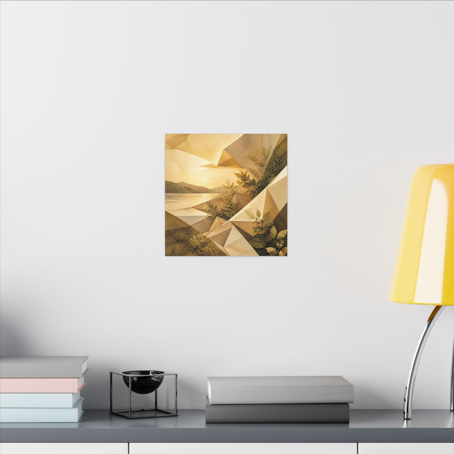 Golden Hour Paper Fold Canvas Art - Japandi Ma