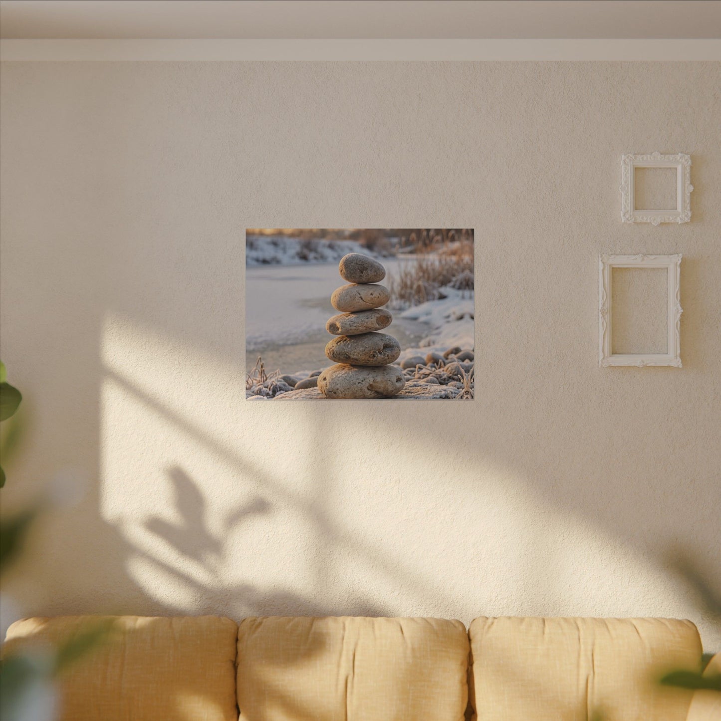 Ma River Stones Canvas Art - Japandi Japanese Pattern