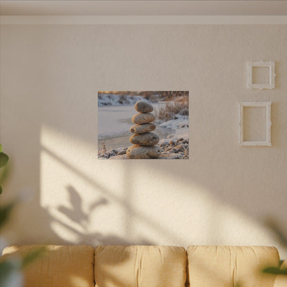 Ma River Stones Canvas Art - Japandi Japanese Pattern