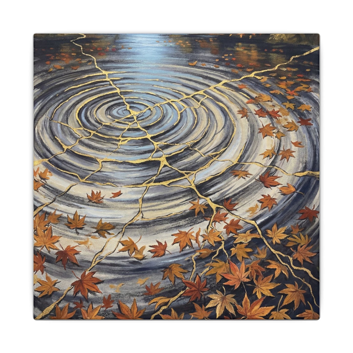 Moonlight Water Ripple Canvas Art - Kintsugi Fukinsei