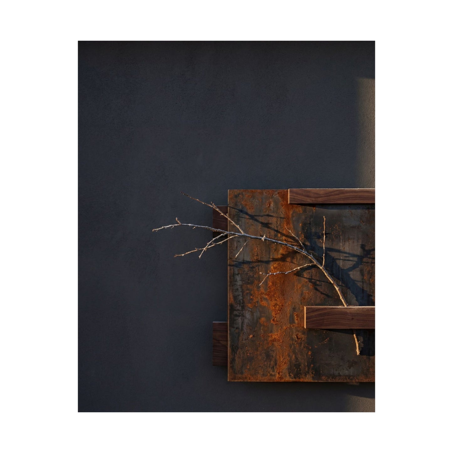 Ma Rust Patina Wall Art Print - Dark Japandi Dark Texture