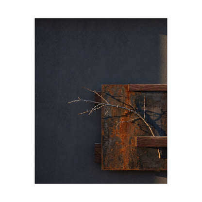Ma Rust Patina Wall Art Print - Dark Japandi Dark Texture