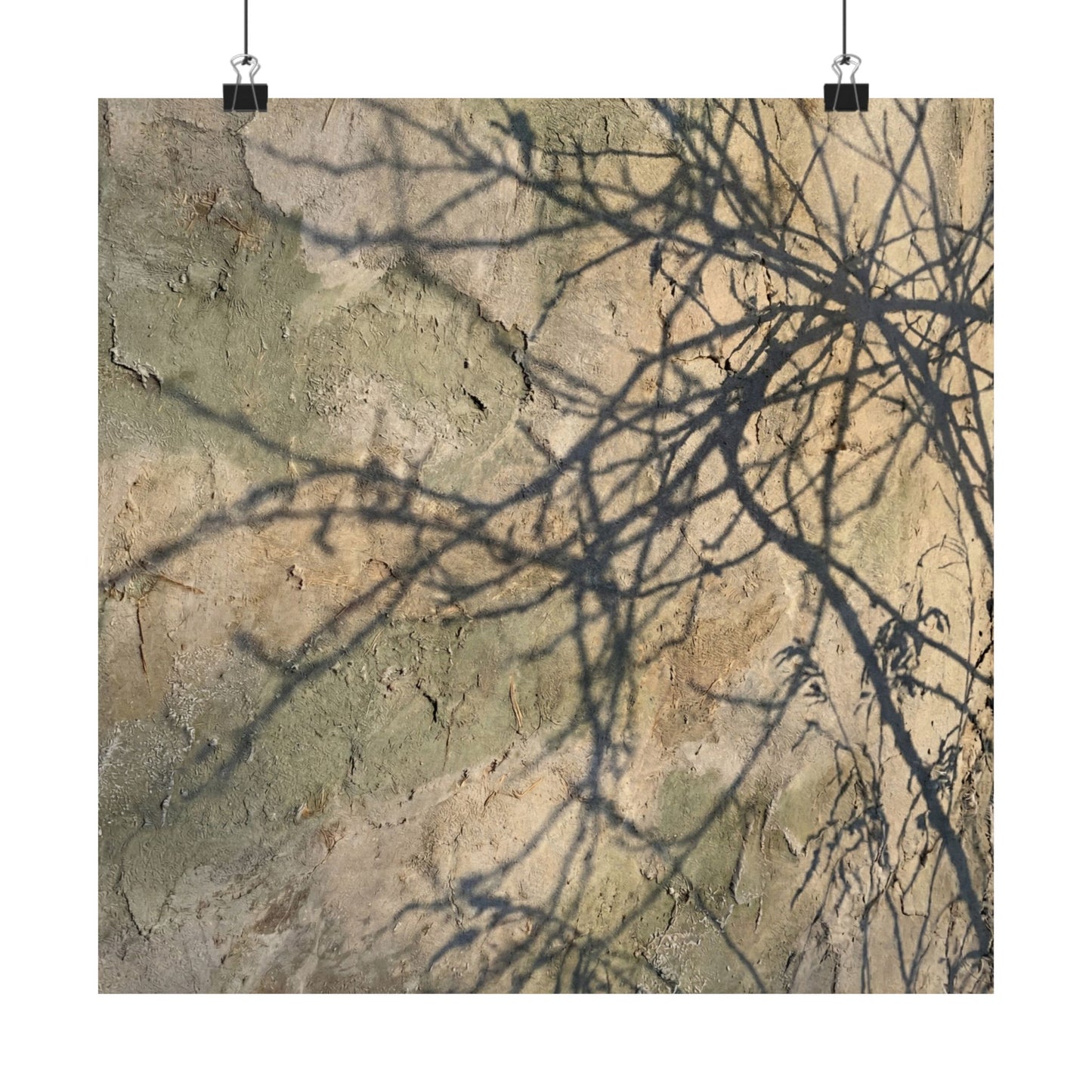 Shadow Play Winter Wall Art Print | Japandi Earthy Design