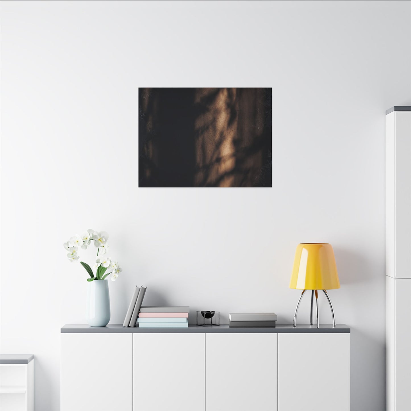Winter Shadow Play Moody Minimal Canvas Art | Luxurious Decor