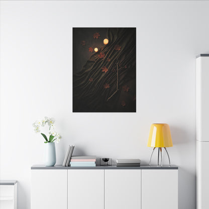 Autumn Silk Drape Moody Minimal Canvas Art | Moody Decor