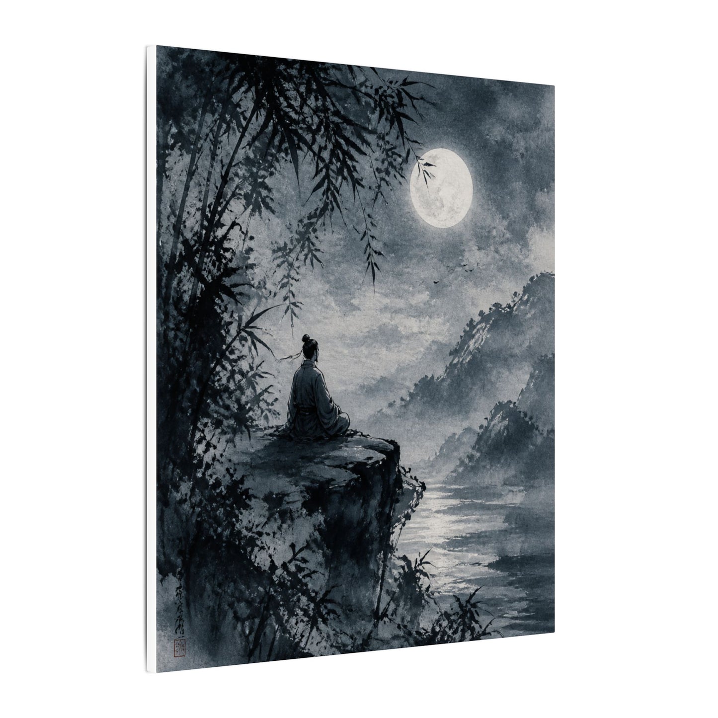 Ink Brushstroke Sumi E Canvas Art | Serene Zen Art
