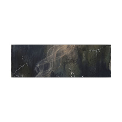 Incense Smoke Winter Canvas Art | Dark Japandi Moody Design