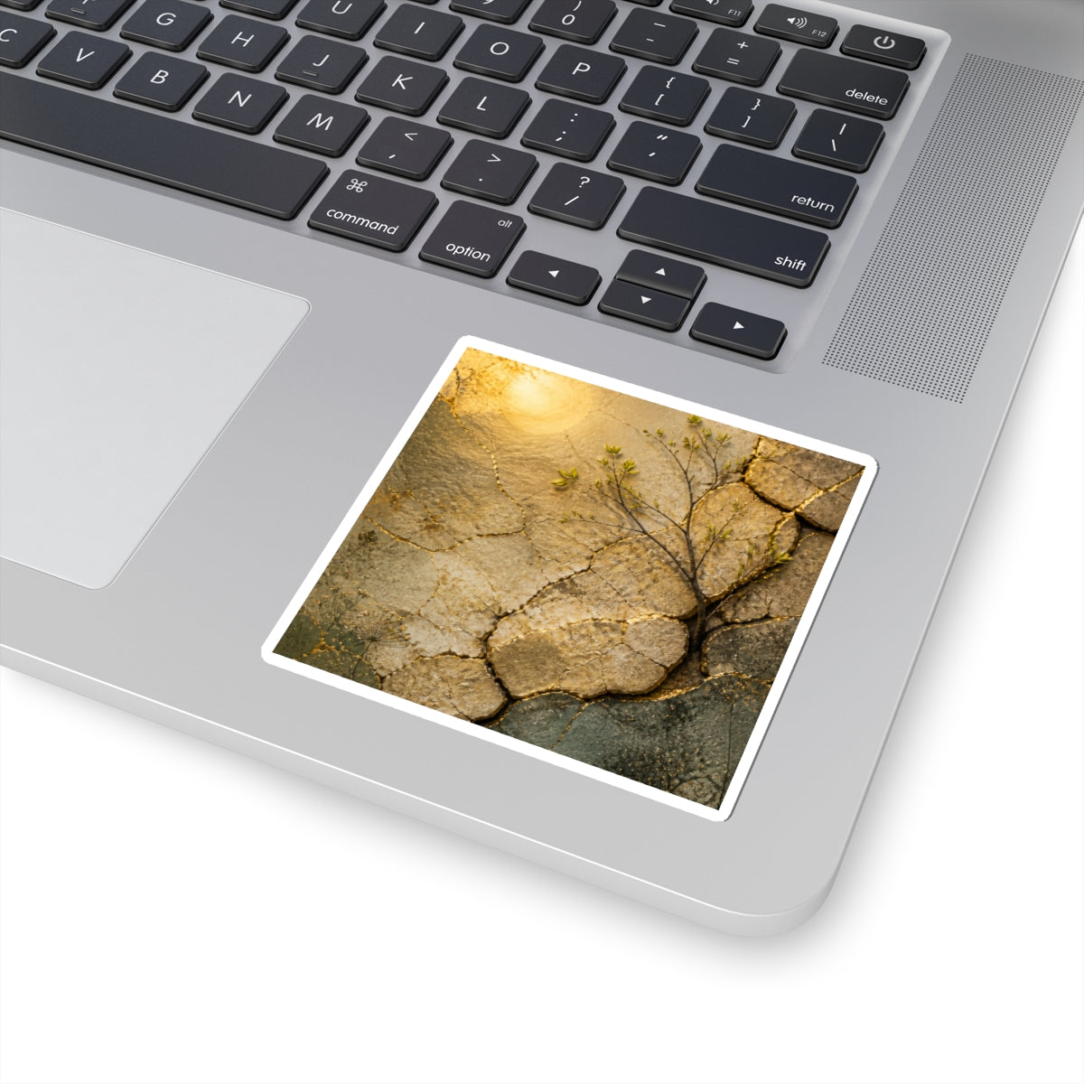 Cracked Earth Sticker | Spring Japandi Texture Art